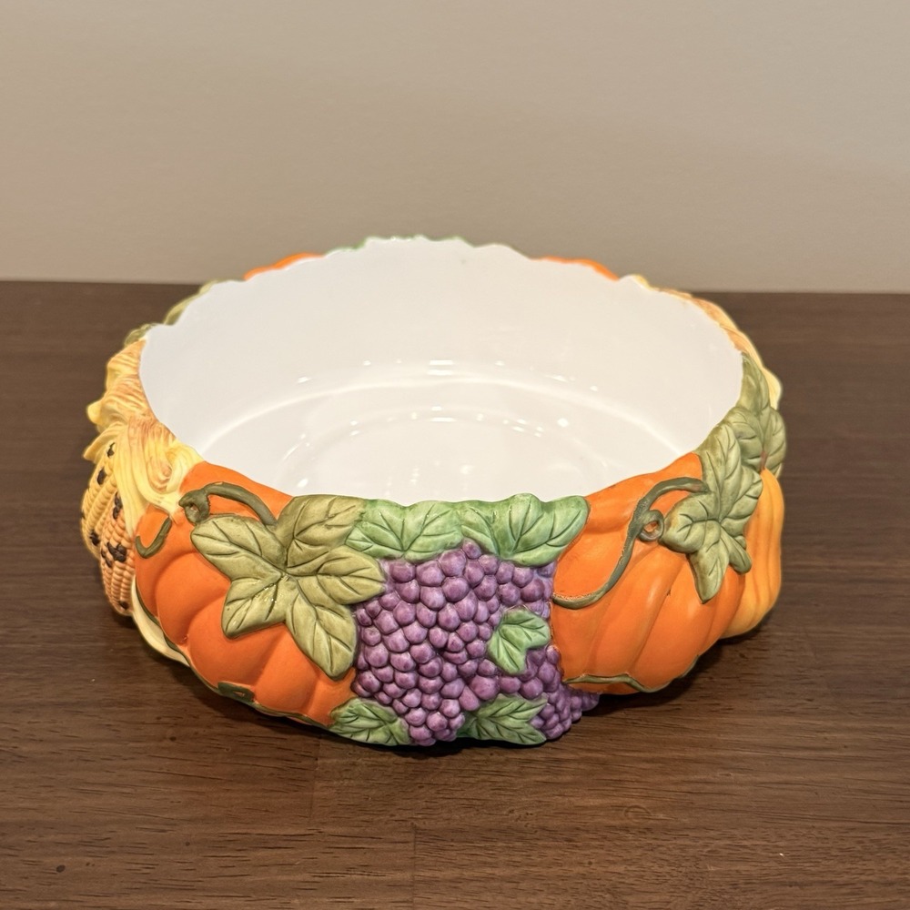 Partylite Harvest Time 3-Wick Holder Retired Fall Decor Cottagecore Thanksgiving